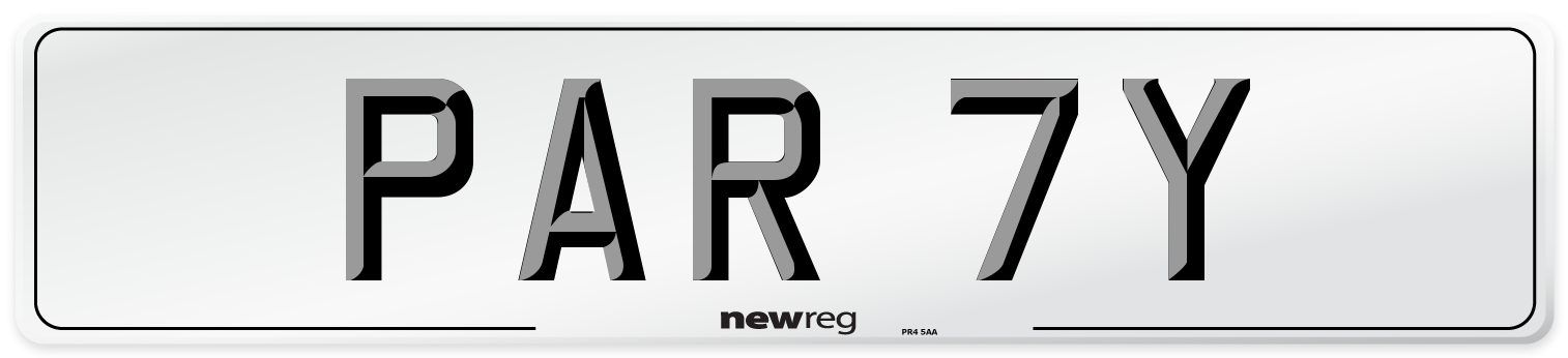 PAR 7Y Number Plate from New Reg